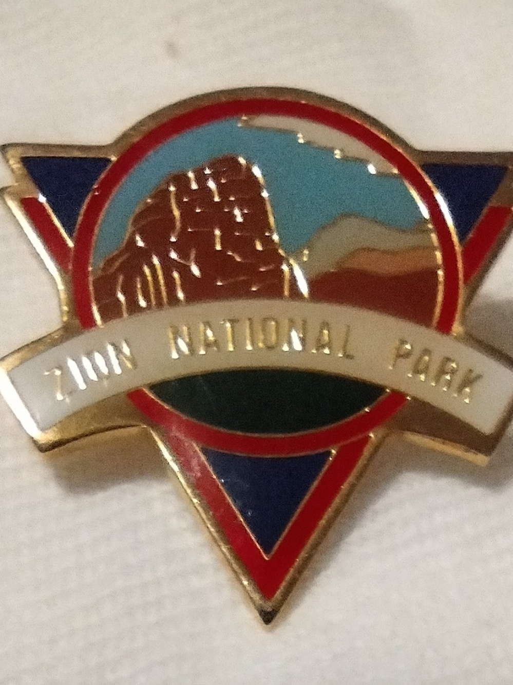 Zion National Park Enamel Pin - Blue, Red, Brown